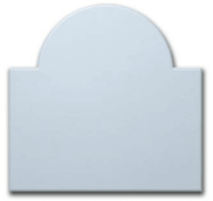 Piece of glass with a tombstone shape